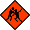 download Zombie Warning Road Sign clipart image with 315 hue color