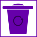 download Eco Green Trash Icon clipart image with 180 hue color