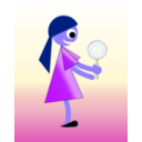 download Girl With Lollypop clipart image with 225 hue color