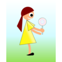 download Girl With Lollypop clipart image with 0 hue color
