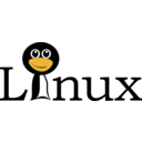download Linux Text With Funny Tux Face clipart image with 0 hue color
