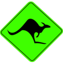 download Roo Road Sign clipart image with 45 hue color