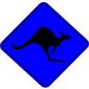 download Roo Road Sign clipart image with 180 hue color