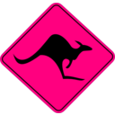 download Roo Road Sign clipart image with 270 hue color