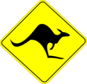 Roo Road Sign