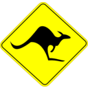 download Roo Road Sign clipart image with 0 hue color
