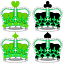download Stylized Crowns For Card Faces clipart image with 90 hue color