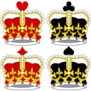download Stylized Crowns For Card Faces clipart image with 0 hue color