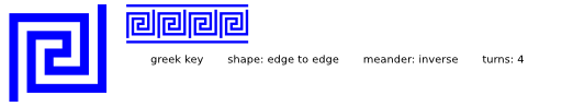 Edge To Edge 4 Turns Greek Key Inverse Meandre With Lines