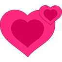 download Two Pink Hearts Together clipart image with 0 hue color