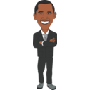 download President Obama clipart image with 0 hue color