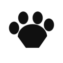 download Black Cat Paw clipart image with 225 hue color