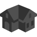 download Placeholder Isometric Building Icon Colored Dark Alternative 2 clipart image with 225 hue color
