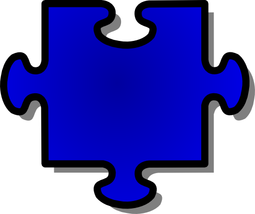 Blue Jigsaw Piece 06