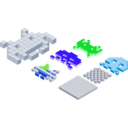download Space Invaders 3d Blocks clipart image with 225 hue color