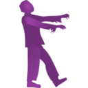 download Zombie Silhouette 2 clipart image with 270 hue color