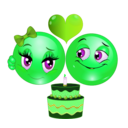 download Birthday Couple Smiley Emoticon clipart image with 90 hue color