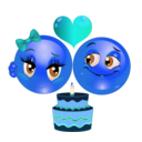 download Birthday Couple Smiley Emoticon clipart image with 180 hue color