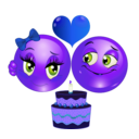 download Birthday Couple Smiley Emoticon clipart image with 225 hue color