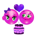 download Birthday Couple Smiley Emoticon clipart image with 270 hue color