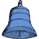 download Old Bell clipart image with 180 hue color