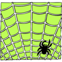 download Spider On A Spider Web clipart image with 45 hue color
