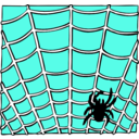 download Spider On A Spider Web clipart image with 135 hue color