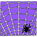 download Spider On A Spider Web clipart image with 225 hue color