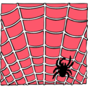 download Spider On A Spider Web clipart image with 315 hue color