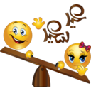 download Boy Girl Swing Smiley Emoticon clipart image with 0 hue color