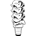download Fast Food Desserts Ice Cream Cone Quad clipart image with 0 hue color