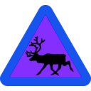 download Warning Reindeer Roadsign clipart image with 225 hue color