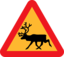 Warning Reindeer Roadsign