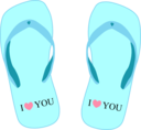 Thong Light Blue With I Love You