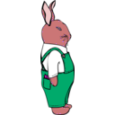 download Bunny In Overalls clipart image with 315 hue color