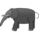 download Grey Elephant clipart image with 225 hue color