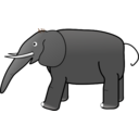download Grey Elephant clipart image with 0 hue color