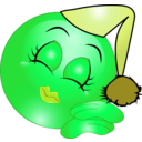download Sleepy Girl Smiley Emoticon clipart image with 90 hue color