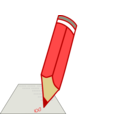 download Red Pencil clipart image with 0 hue color