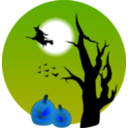 download Halloween Scene clipart image with 180 hue color