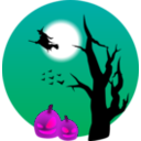 download Halloween Scene clipart image with 270 hue color