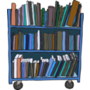 download Library Book Cart clipart image with 180 hue color