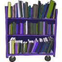 download Library Book Cart clipart image with 225 hue color