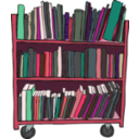 download Library Book Cart clipart image with 315 hue color