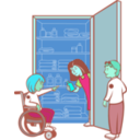 download Kids In Cupboard clipart image with 135 hue color