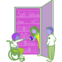 download Kids In Cupboard clipart image with 225 hue color