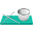 download Rice Bowl With Chopsticks clipart image with 135 hue color
