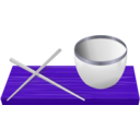 download Rice Bowl With Chopsticks clipart image with 225 hue color