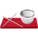 download Rice Bowl With Chopsticks clipart image with 315 hue color