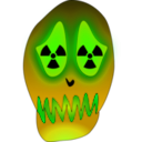 download Skull And Nuclear Warning clipart image with 45 hue color